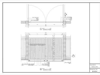 消防铁艺门详图 施工图 通用节点