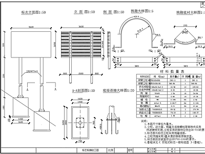 高速公路指示牌标志标牌 施工图