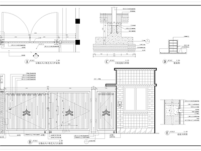 铁艺大门详图 施工图 通用节点