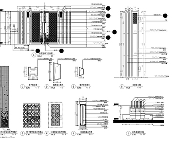 别墅庭院景观铁艺门 施工图 通用节点