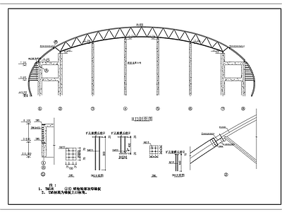空间钢管桁架结构节点 施工图