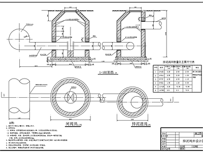 蝶阀井排气排泥阀门井结构配筋 施工图