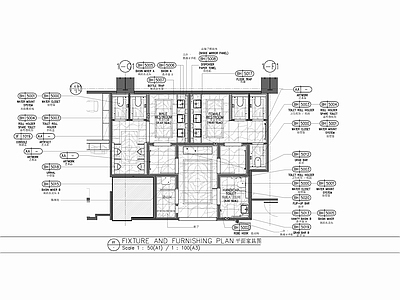 70㎡公共卫生间室内 施工图