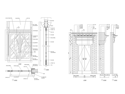 双开门门节点 施工图 通用节点