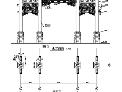 牌楼建筑  施工图