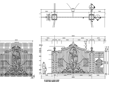 铁艺大门 施工图 通用节点