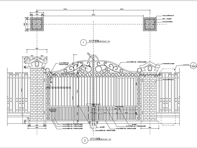 铁艺大门 施工图 通用节点