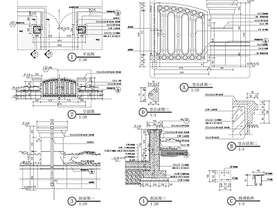 铁艺门详图 施工图 通用节点