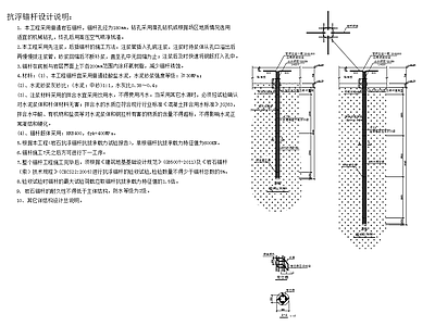 抗浮锚杆设计 施工图