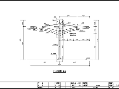 钢结构膜结构汽车棚 施工图 节点