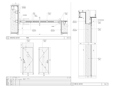 钢化玻璃门木门通用节点 施工图 通用节点