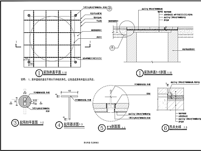 现代景观井盖装饰做法详图 施工图