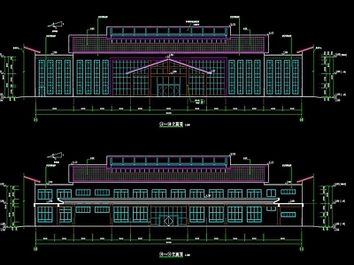 中式风二层带阁楼福利中心养护楼建筑 施工图 疗养院