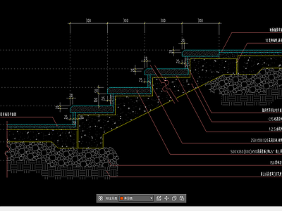 道路汀步台阶楼梯绿化详图 施工图