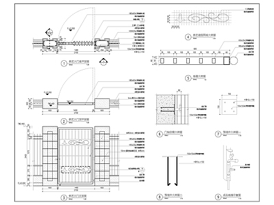 人行铁艺门节点 施工图 通用节点