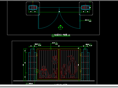 幼儿园铁艺大门详图 施工图 通用节点