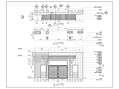 入口大门详图节点 施工图 建筑通用节点