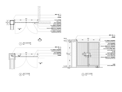 人行铁艺门 施工图 通用节点