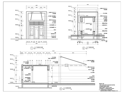 入口门廊 施工图 建筑通用节点