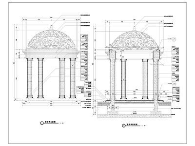 欧式景观亭 施工图