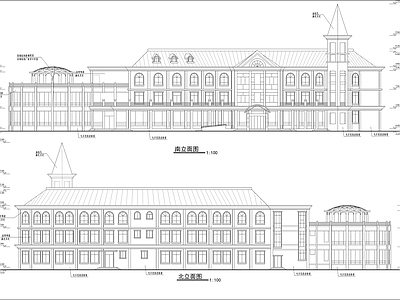 小区三层会所建筑 施工图 娱乐会所