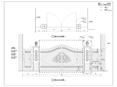 铁艺门 施工图 通用节点