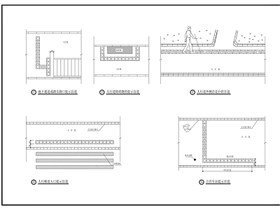 盲道及无障碍通行标准大样图 施工图