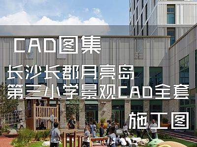 长沙长郡月亮岛第三小学景观全套 施工图