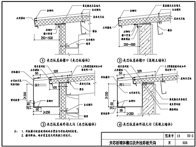 压型板夹芯板墙体屋面建筑构造 施工图 建筑通用节点