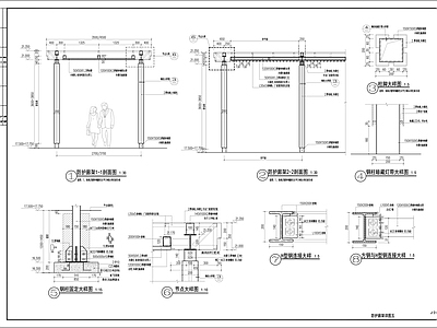 现代廊架 施工图