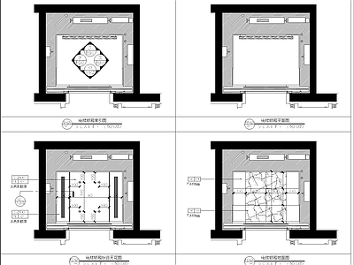 酒店高端电梯轿箱详图 施工图