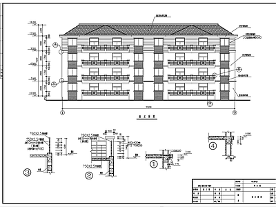 1638平方四层框架幼儿园建筑 施工图