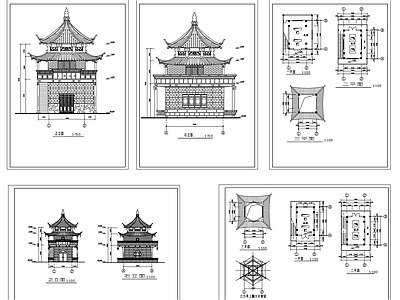 水库大坝冲沙闸室仿古建筑 施工图