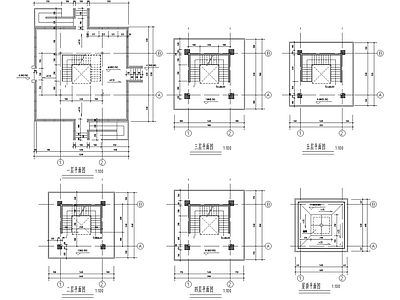 现代古建筑塔详图 施工图