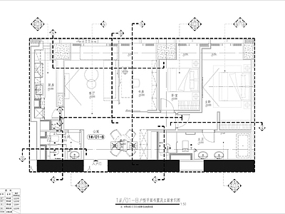 现代简约120平米万科公寓精装修  施工图