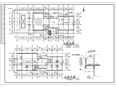 会所建筑平立剖 施工图  娱乐会所