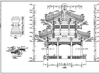 木结构八角亭 施工图