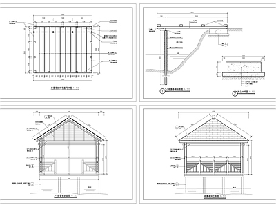 钢结构亭子详图 施工图