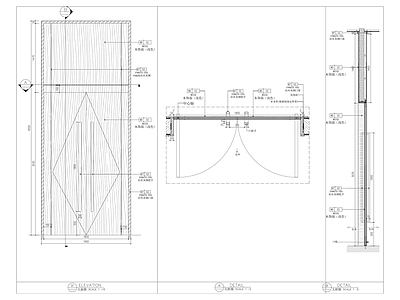 木门玻璃门详图 施工图 通用节点
