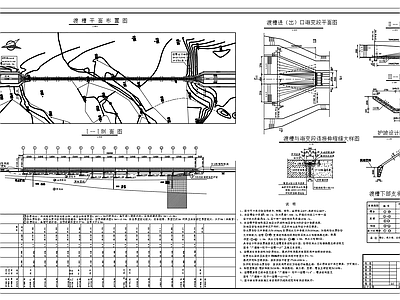 U型渡槽平面剖面 施工图