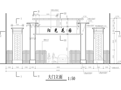 小区大门全套 施工图 局部景观