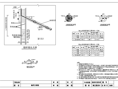 锚杆格构梁压顶梁结构 施工图