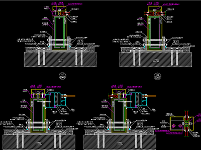 铝合金平开窗节点 施工图