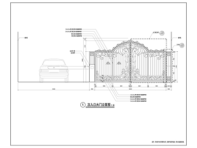 铁艺大门 施工图 通用节点