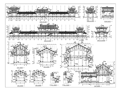 庙会广场古建筑 施工图