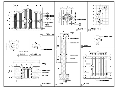 铁艺门 施工图 通用节点