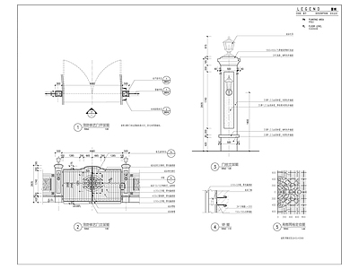 铁艺门 施工图 通用节点