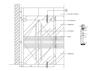 木门玻璃门结构大样 施工图 通用节点