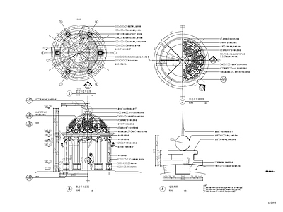 欧式铁艺景观亭 施工图