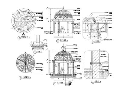特色欧式凉亭 施工图